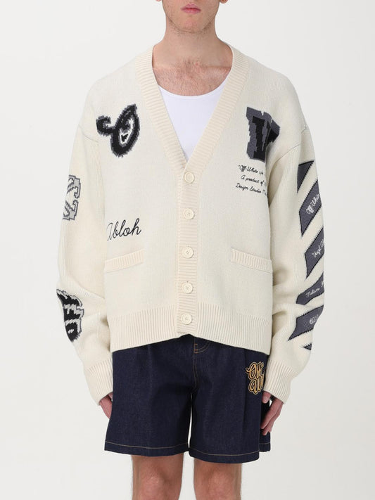 Off White Cardigan Men Beige