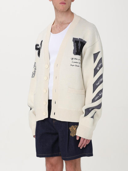 Off White Cardigan Men Beige