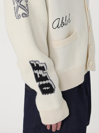 Off White Cardigan Men Beige