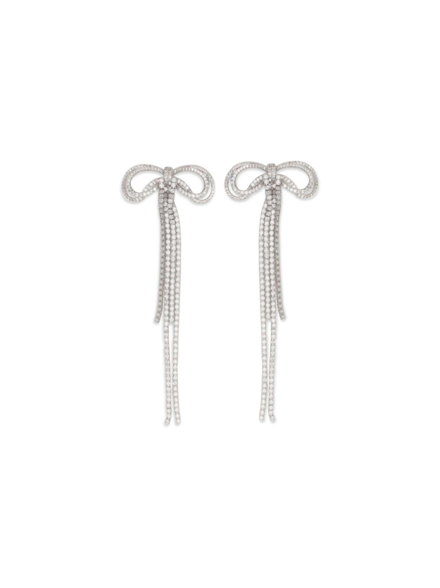 SELF-PORTRAIT Double crystal bow Earrings