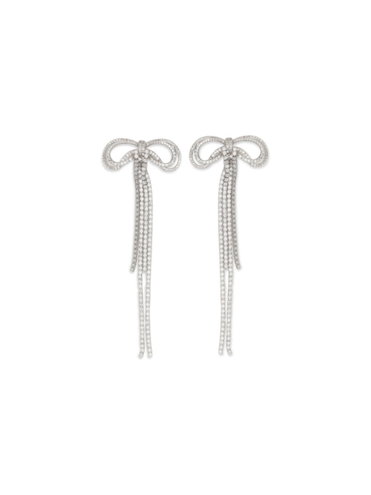 SELF-PORTRAIT Double crystal bow Earrings