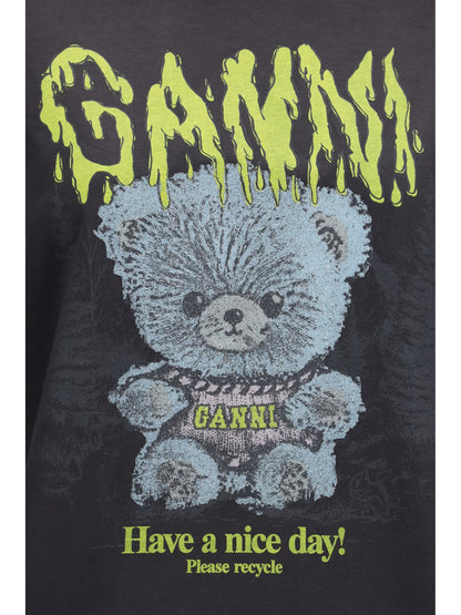 Ganni Forest Teddy graphic T-shirt - Phantom