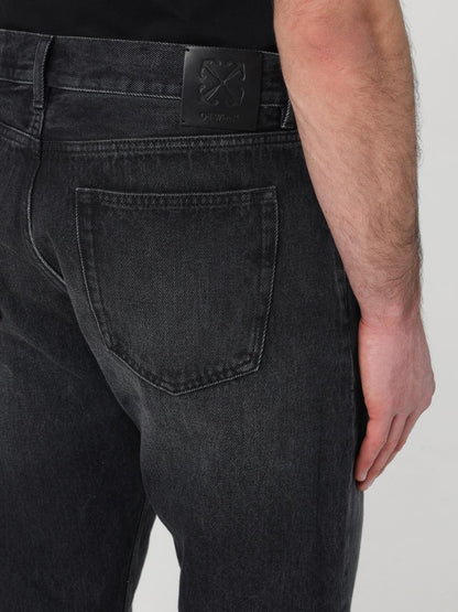 Off White Jeans Men Black