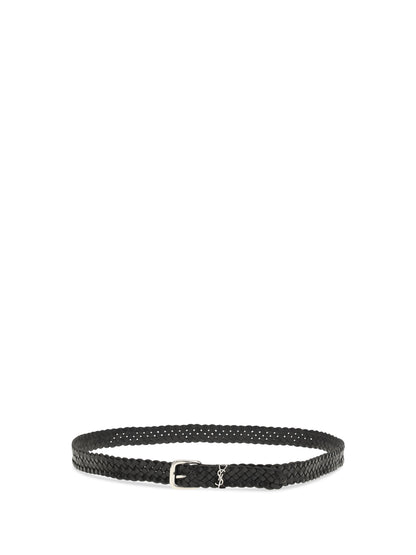 SAINT LAURENT Cassandre rectangular buckle Belt