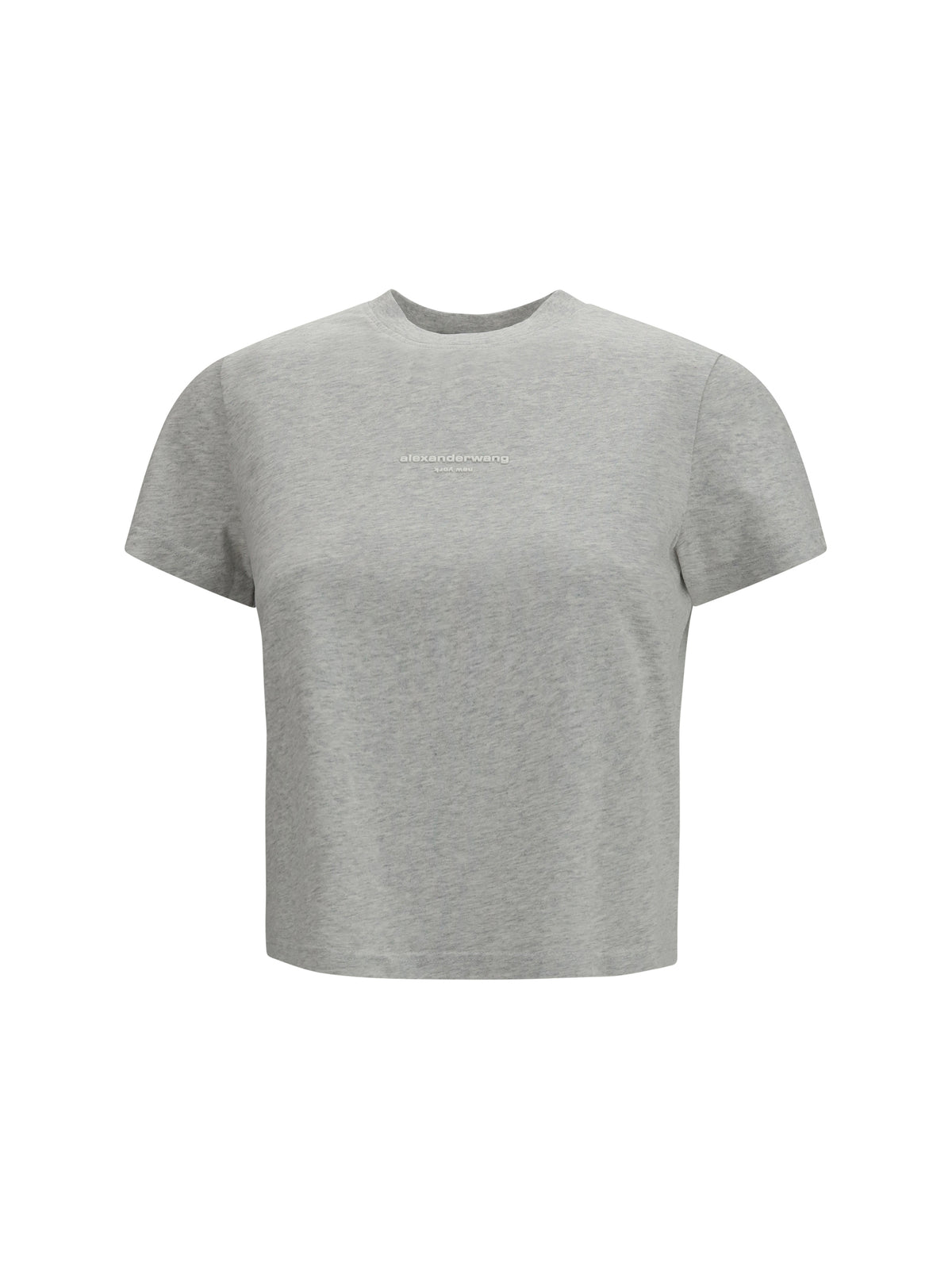 Alexander Wang Short-sleeve T-shirt with central logo print - Light Heather Grey