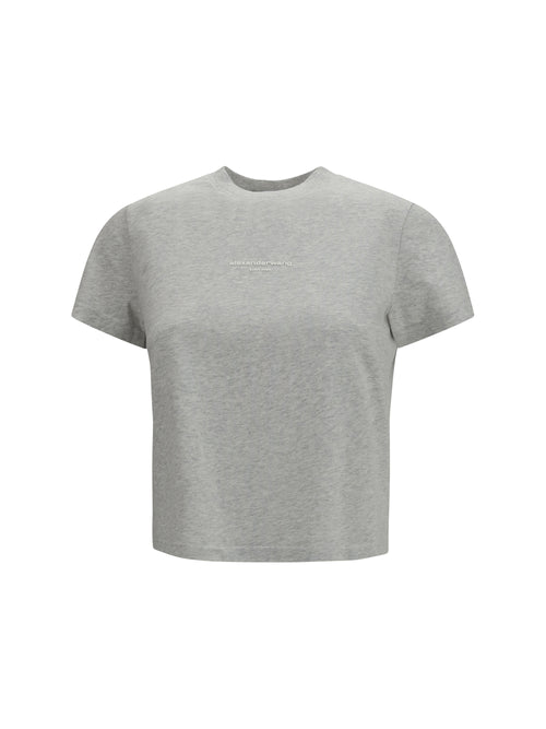 Alexander Wang Short-sleeve T-shirt with central logo print - Light Heather Grey
