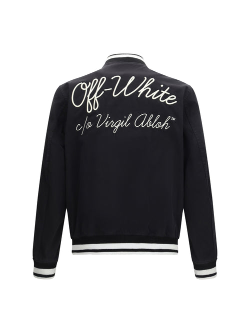 Off-White Script Cotgab Souvenir Varsity Jacket - Black - White
