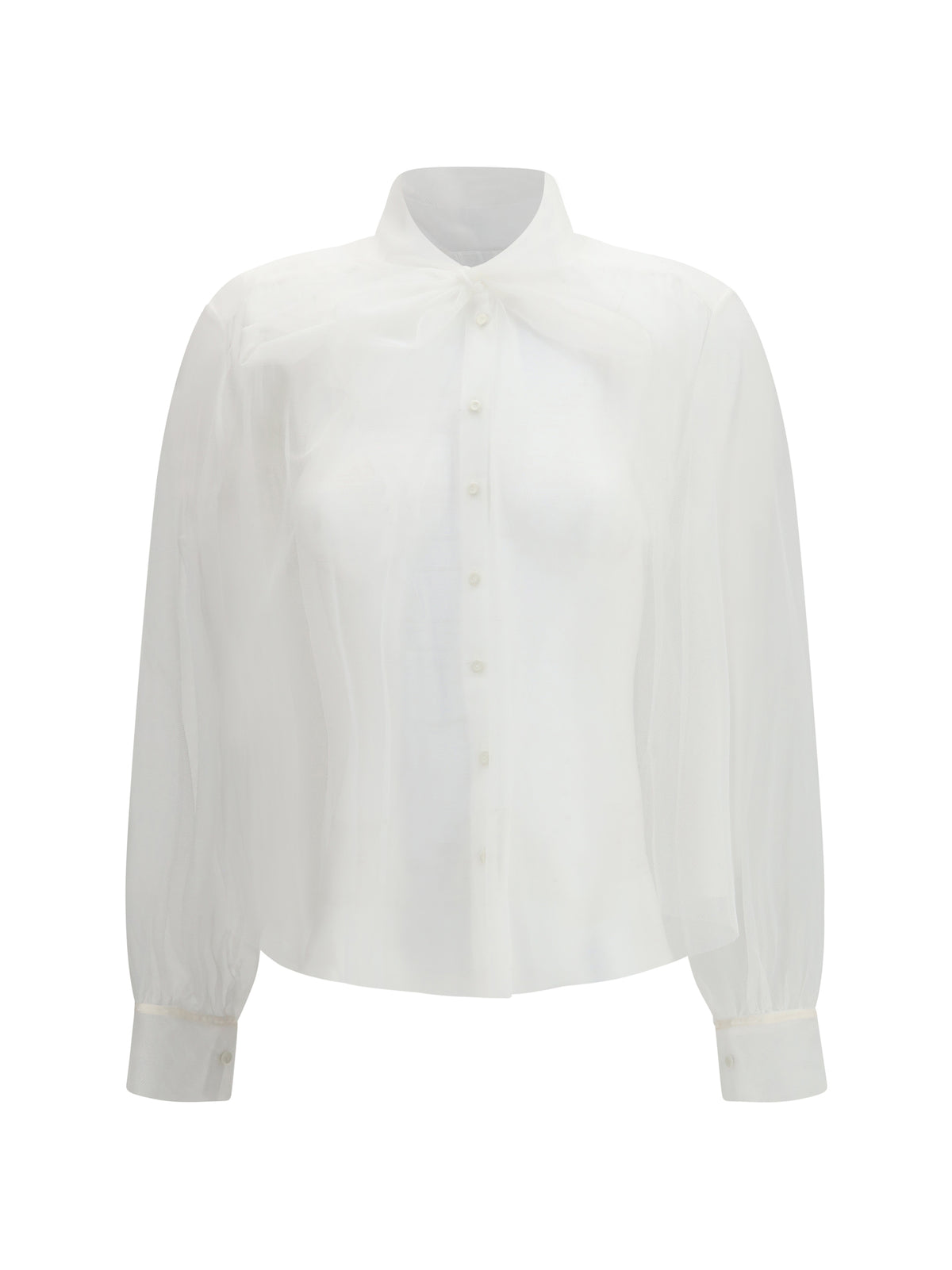 Forte_forte Tulle Shirt with sash - Diamond