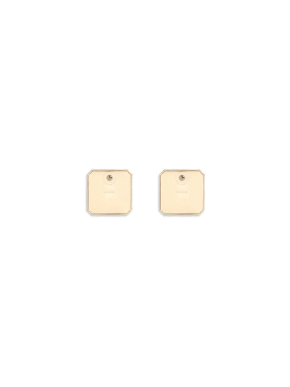 Self-Portrait Square Enamel Earrings - Gold