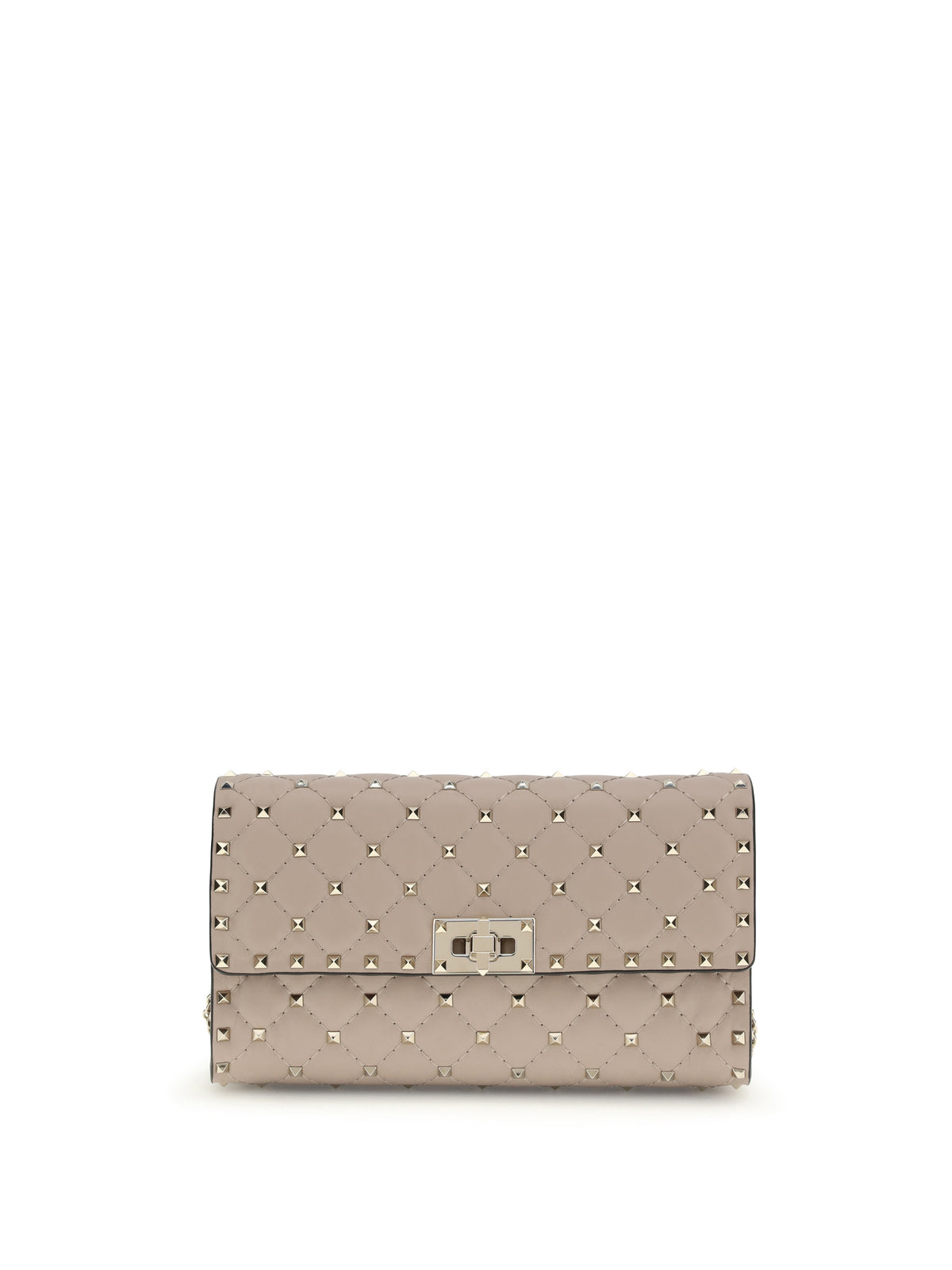 Valentino Garavani Rockstud Spike quilted Nappa Shoulder Bag - Poudre