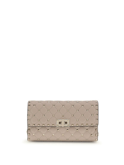 Valentino Garavani Rockstud Spike quilted Nappa Shoulder Bag - Poudre