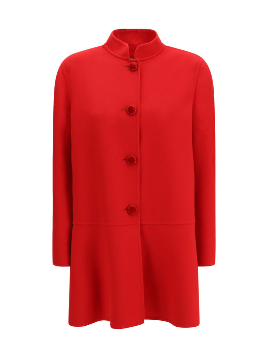 VALENTINO Single-breasted Compact Drap Coat