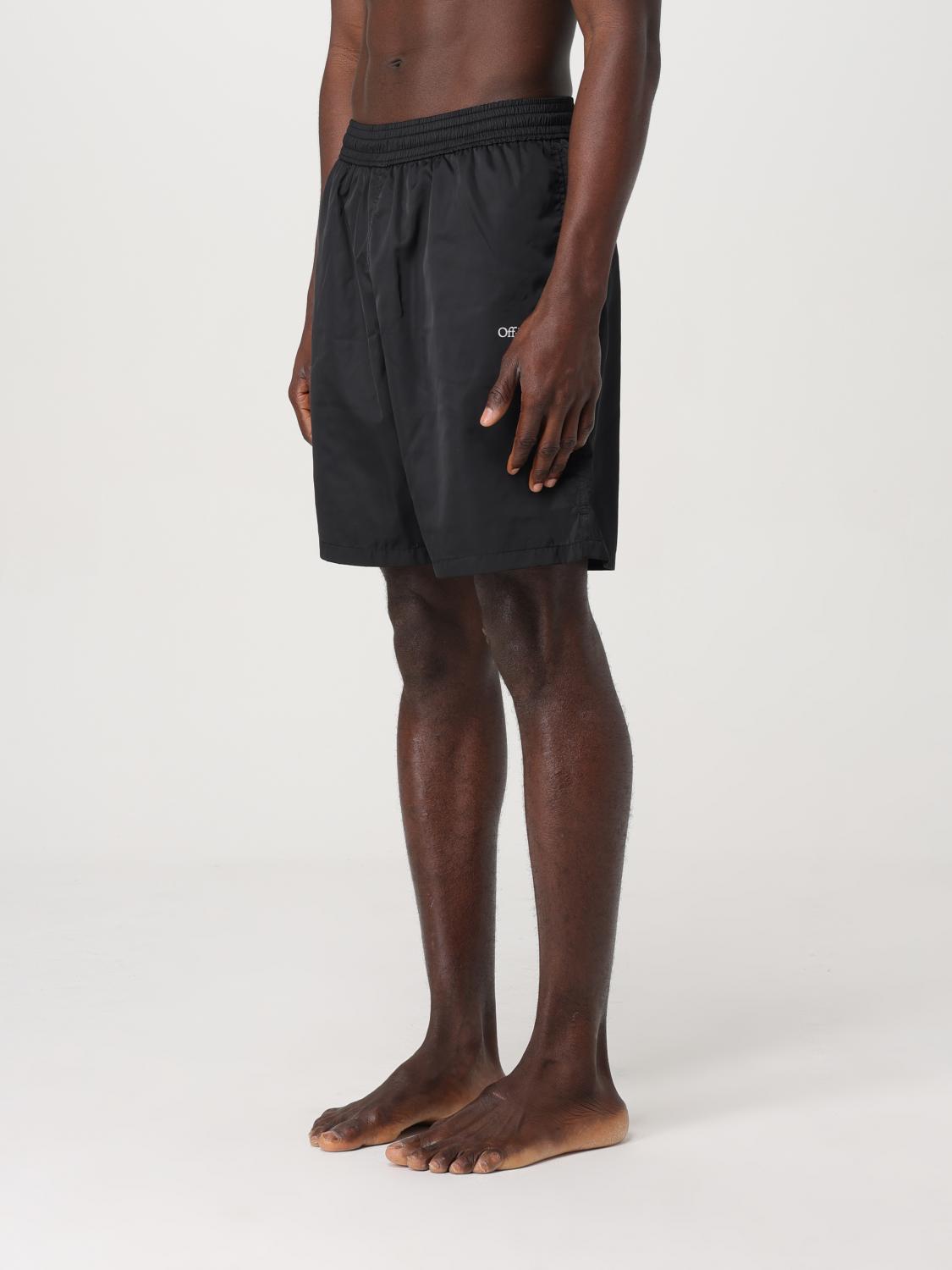 Off White Swimsuit Men Black