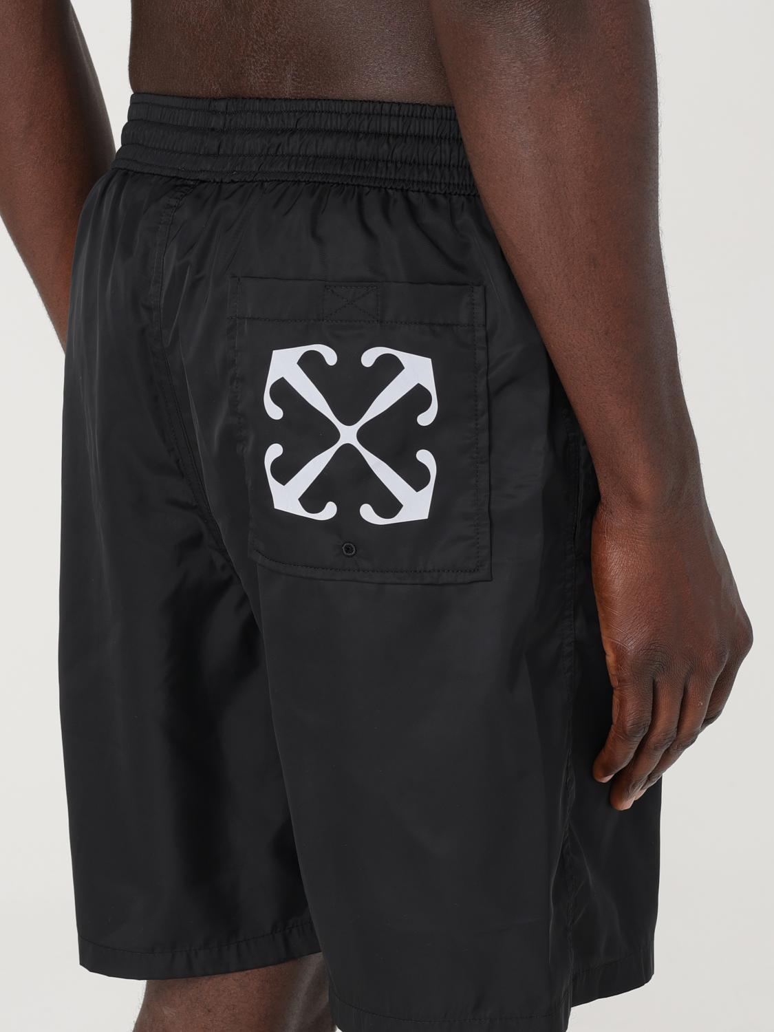 Off White Swimsuit Men Black