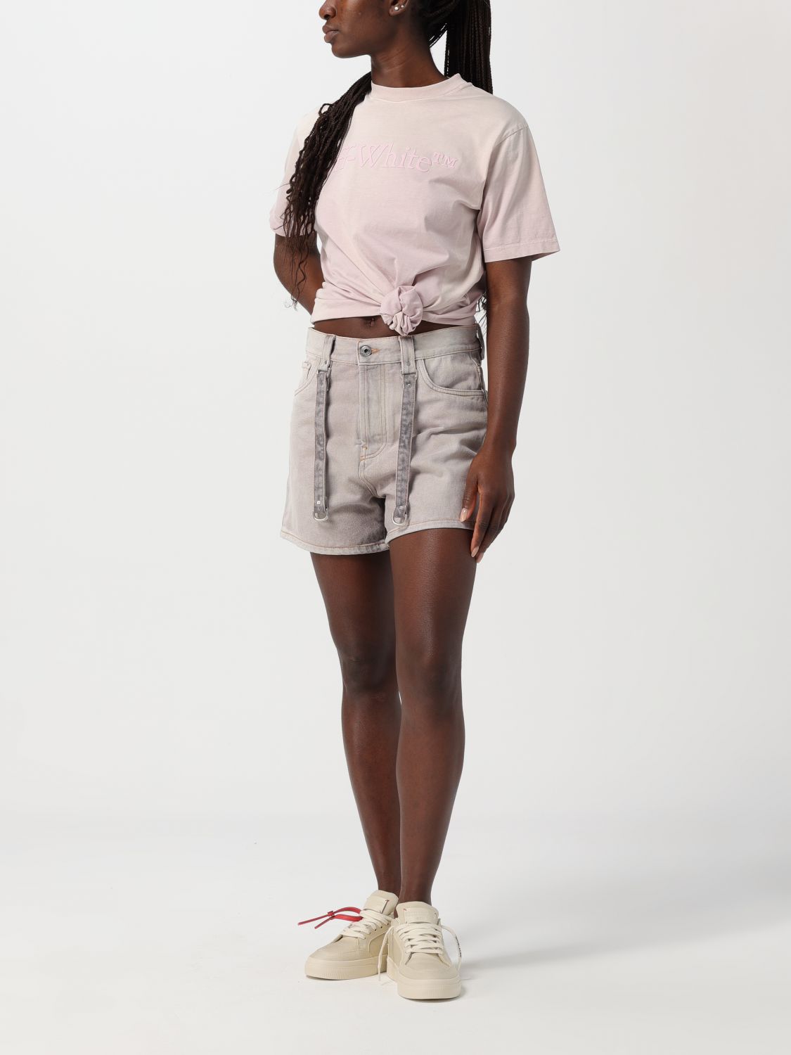 Off White T Shirt Woman Pink