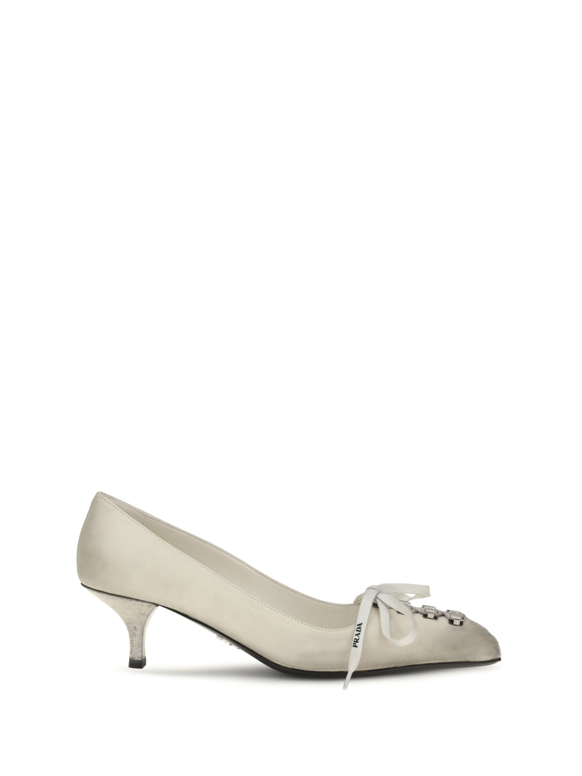 Prada Lace-up antique-finish leather Pumps - Talco