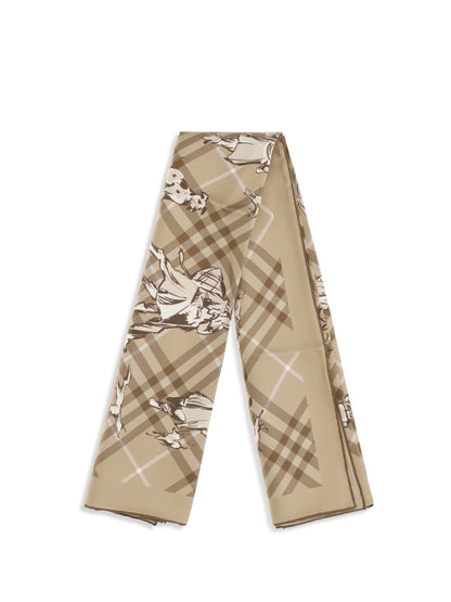 Burberry Check silk Twill Scarf - Finch Beige