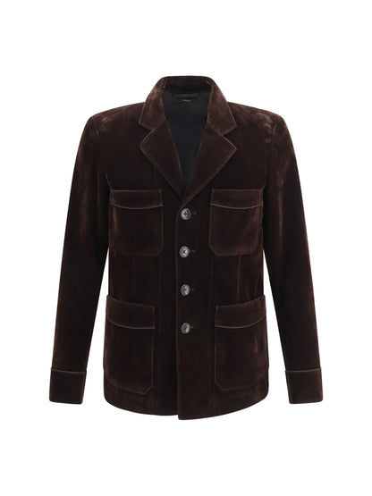 Tom Ford Cotton-blend Blazer - Brown Multicolor
