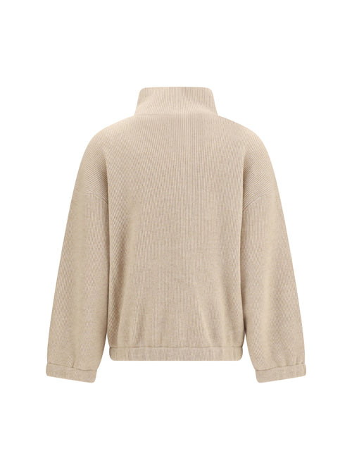 Brunello Cucinelli Cashmere half-zip Sweater - Camel