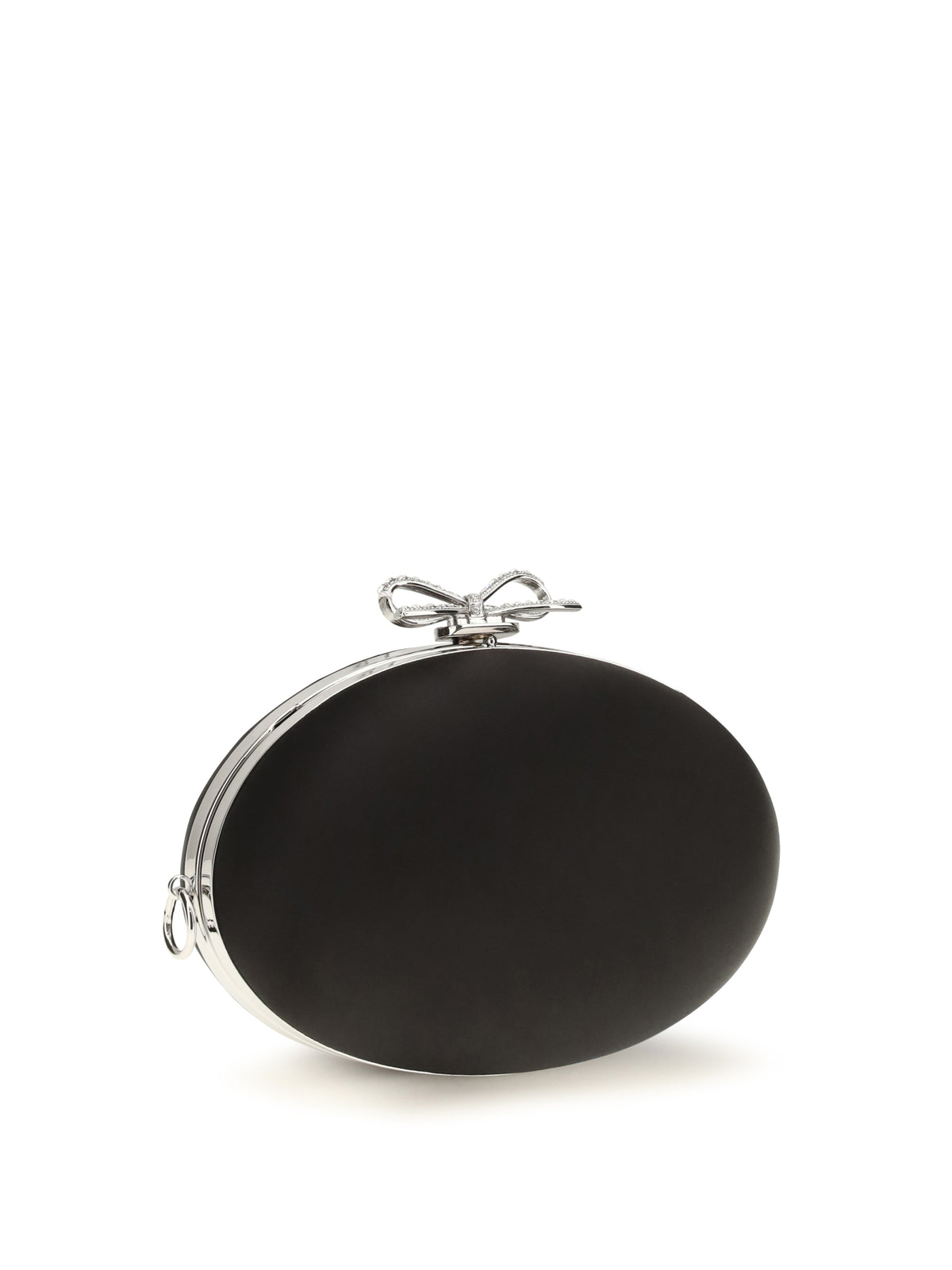 Self-Portrait Oval satin Clutch - Black