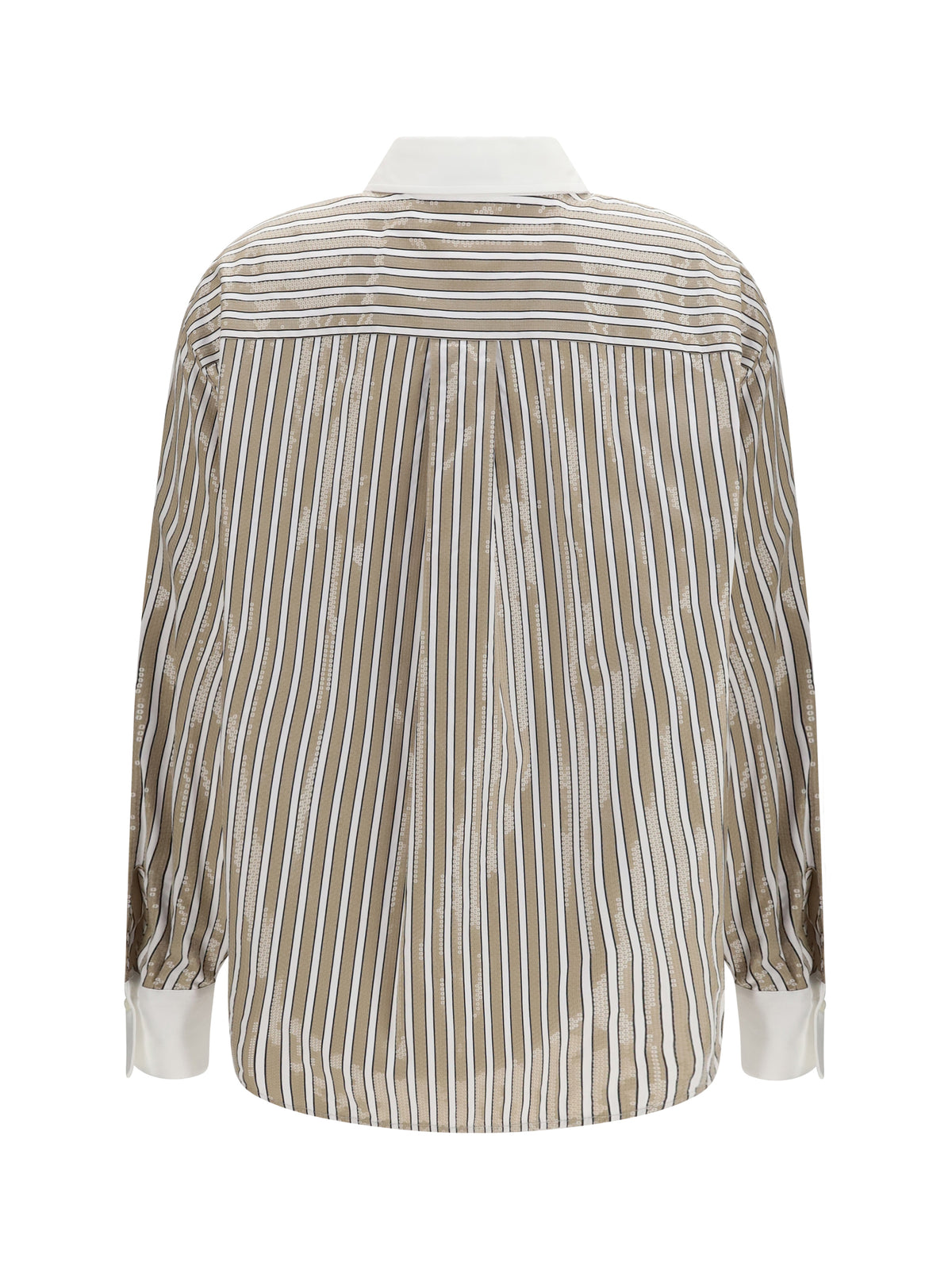 Brunello Cucinelli Dazzling Stripes cotton Shirt - Beige/Riga Nera/White