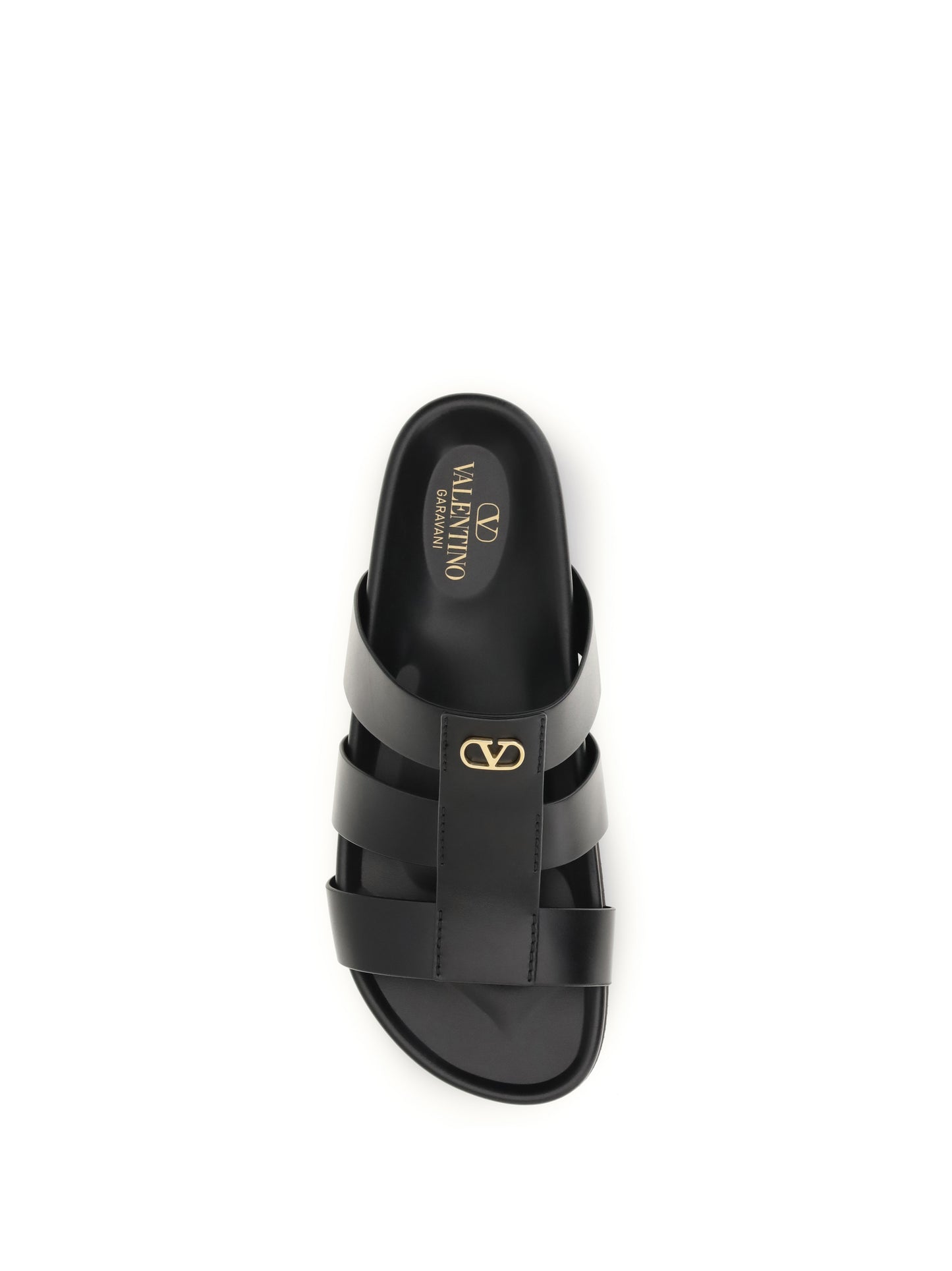 VALENTINO GARAVANI Studshield leather slide Sandals