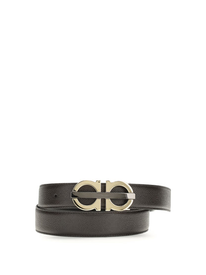 FERRAGAMO Reversible and adjustable Gancini Belt