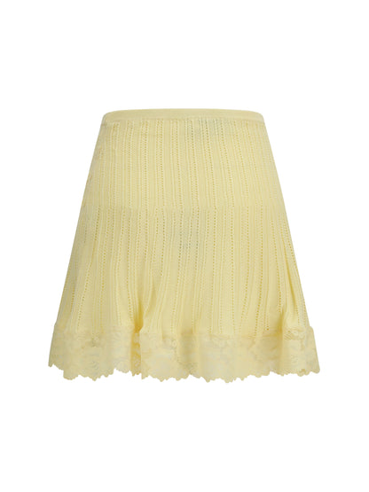 SELF-PORTRAIT Pointelle knit mini Skirt