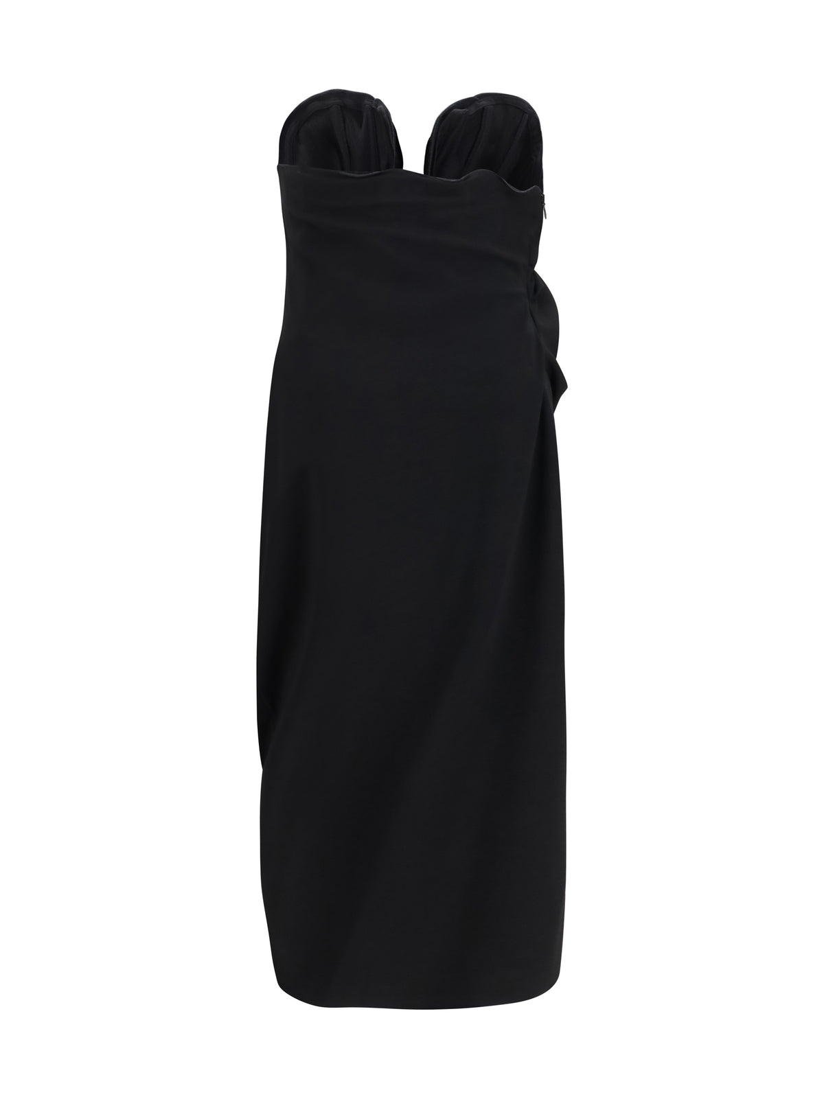 Magda Butrym Draped Dress with sculptural floral details - Black