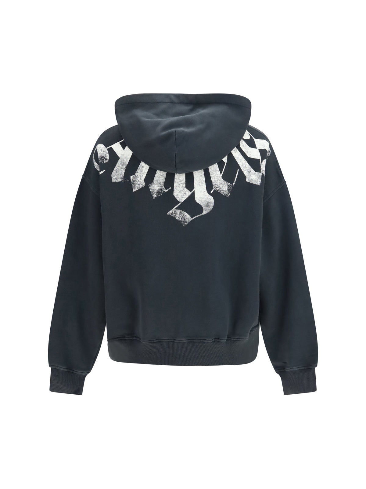 Palm Angels Hooded zip Sweatshirt - Black-Off White