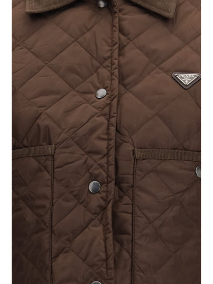 Prada Lightweight Re-Nylon cropped Blouson Jacket - Cacao