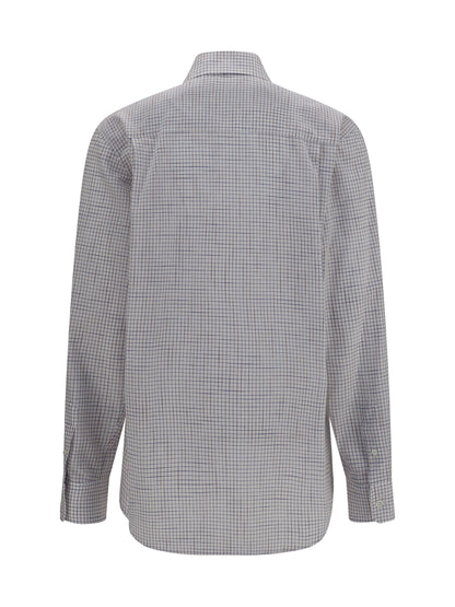 The Row Dalan Shirt - White W/ Blue&Red