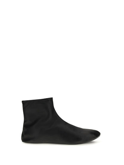 THE ROW Leather ankle Boots lined with soft shearling