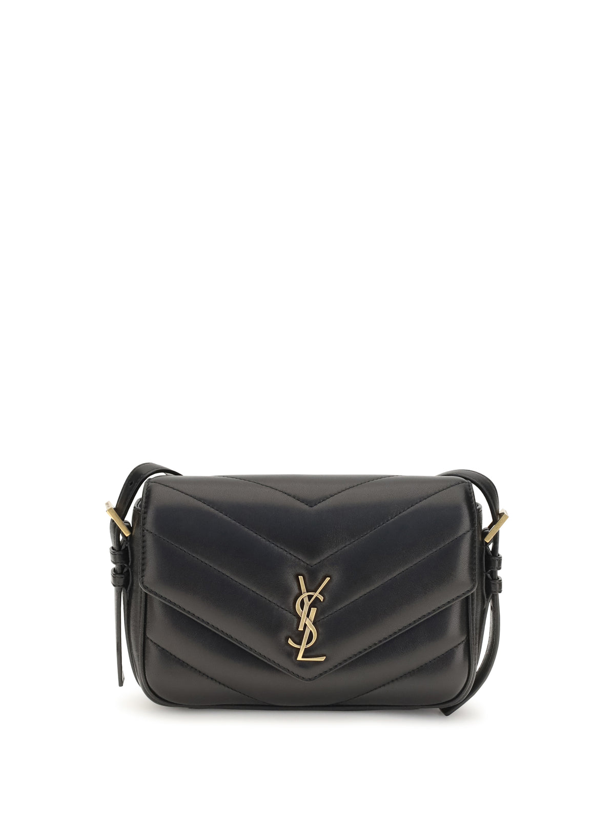 Saint Laurent Loulou Cassandre Toy lambskin Shoulder Bag - Black