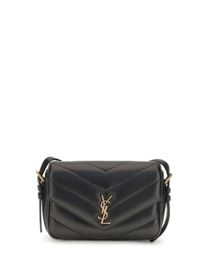 Saint Laurent Loulou Cassandre Toy lambskin Shoulder Bag - Black