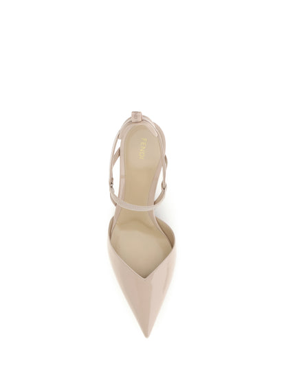 Fendi Patent leather Colibrì Slingback Pumps - Rose Nude