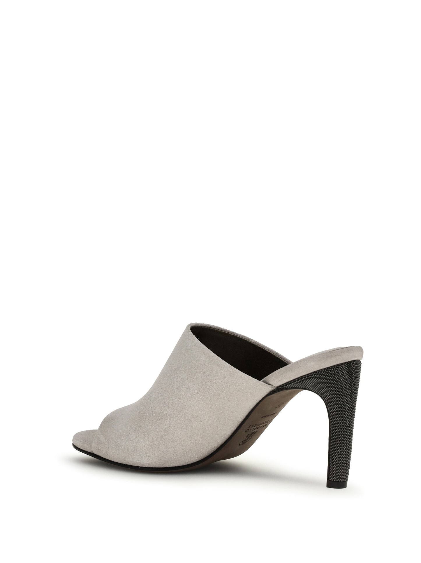BRUNELLO CUCINELLI Suede Mules with Precious Heels
