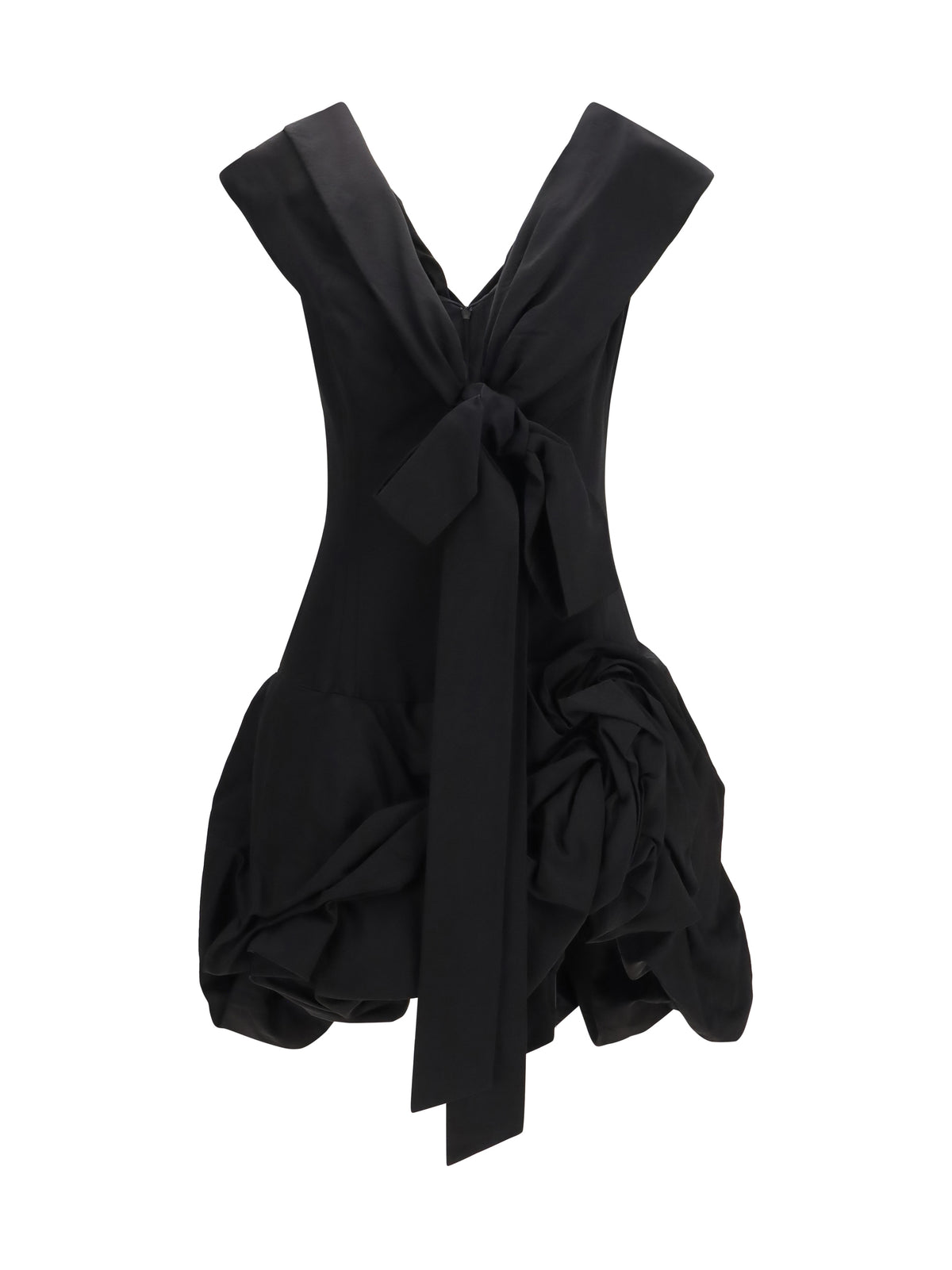 Magda Butrym Midi Dress with draped shawl collar - Black