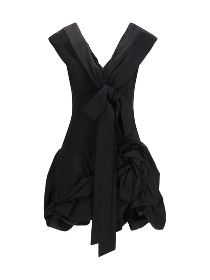 Magda Butrym Midi Dress with draped shawl collar - Black