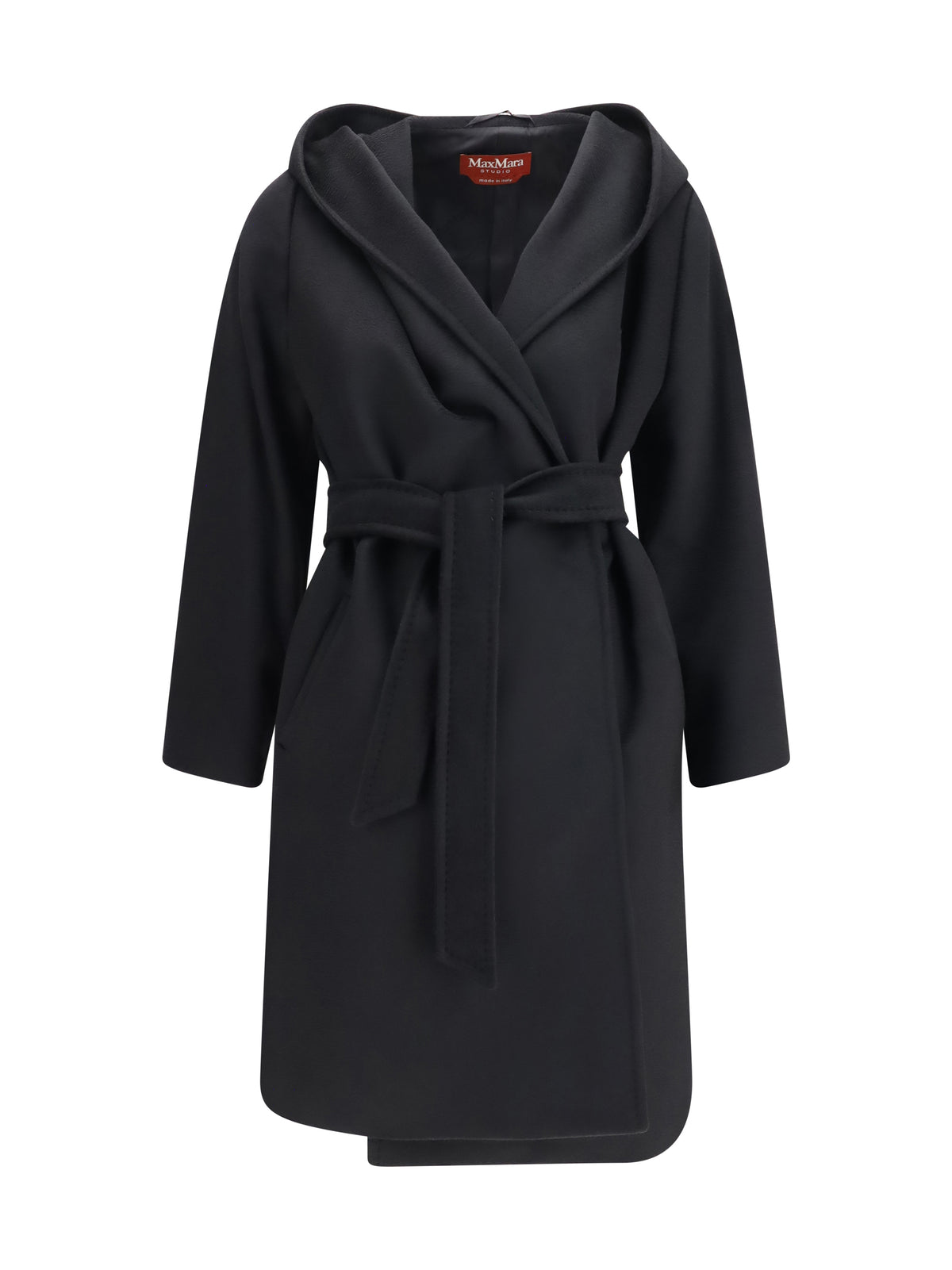 Max Mara Studio Wool drap Newmang Coat - Black