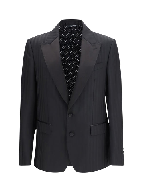 Dolce & Gabbana Striped peak-lapel Blazer - Black