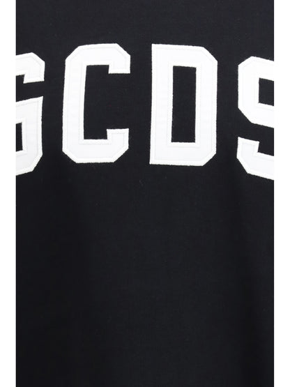 GCDS Crewneck Sweatshirt with Band Logo - Black/Red