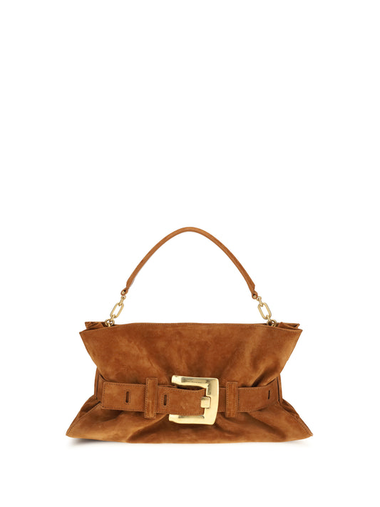 BALMAIN Medium Anthem Bag in suede calfskin