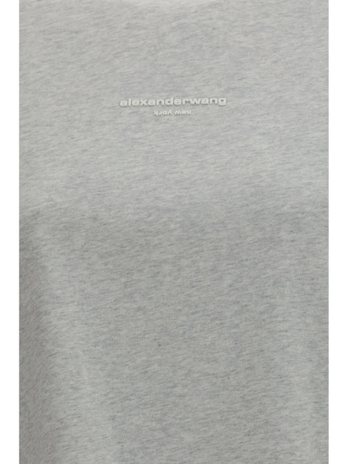 Alexander Wang Short-sleeve T-shirt with central logo print - Light Heather Grey