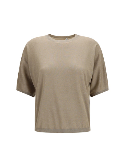 Brunello Cucinelli Short-sleeve cashmere and silk Sweater - Brown
