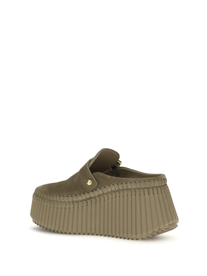 Chloé Nama Sabot - Dusty Khaki