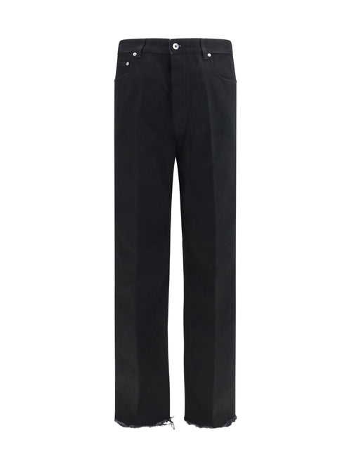 Rick Owens Frayed hem cotton Jeans - Black