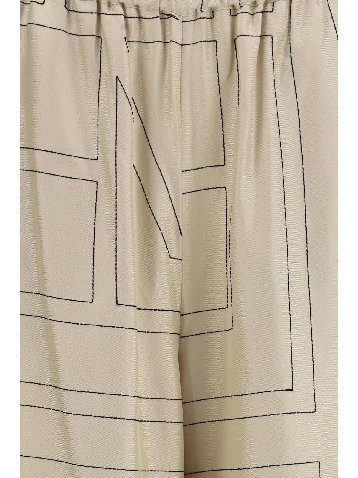 Toteme Silk monogram Pants - Ivory
