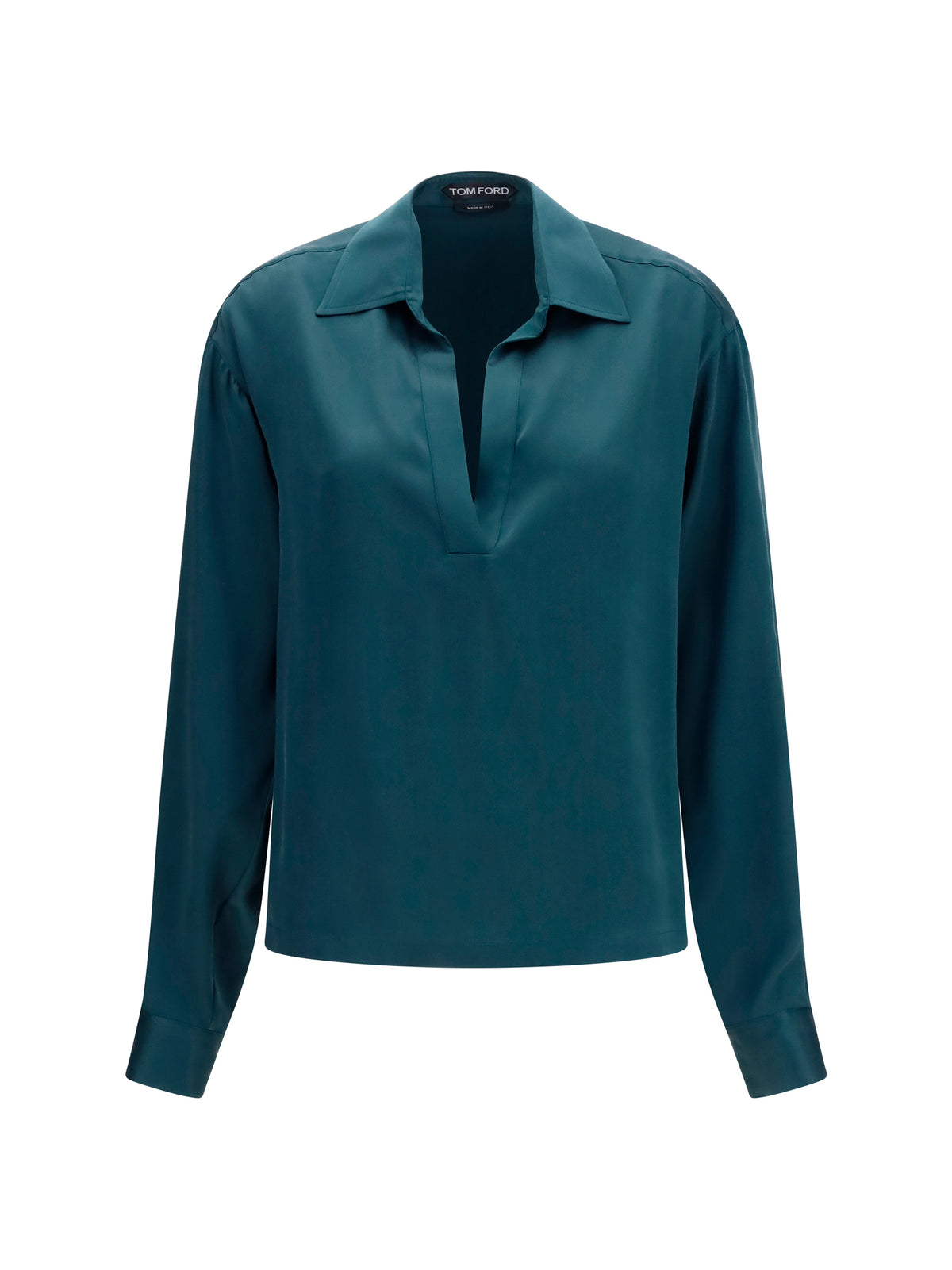 Tom Ford Deep V-neck silk Shirt - Teal