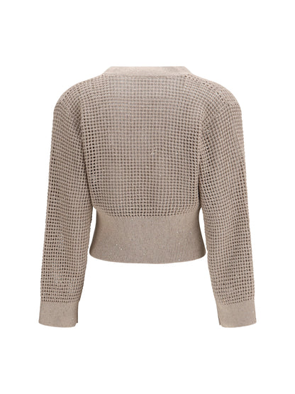 BRUNELLO CUCINELLI Sequined mesh Cardigan